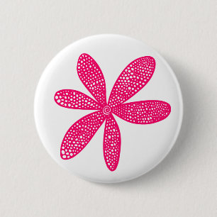 Söt Flower - Neon Red on White Knapp