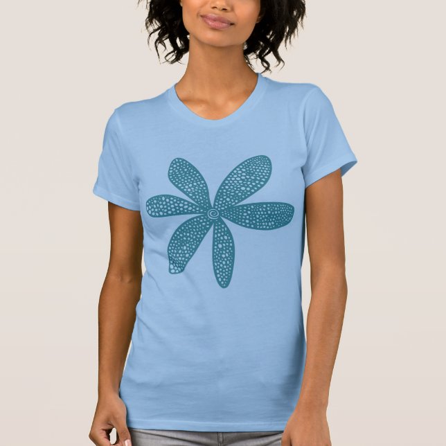 Söt Flower - Ocean Grönt T-shirt (Framsida)