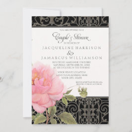 Söt Flower Peonies Botanical Par Shower Inbjudningar