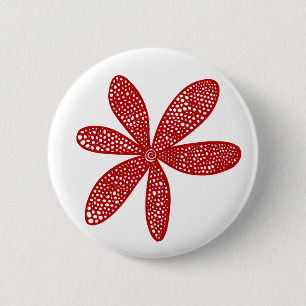 Söt Flower - Ruby Red on White Knapp