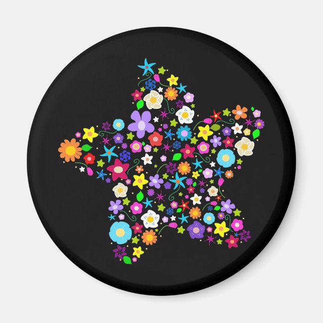 Söt Flower Star Magnet (Framsidan)