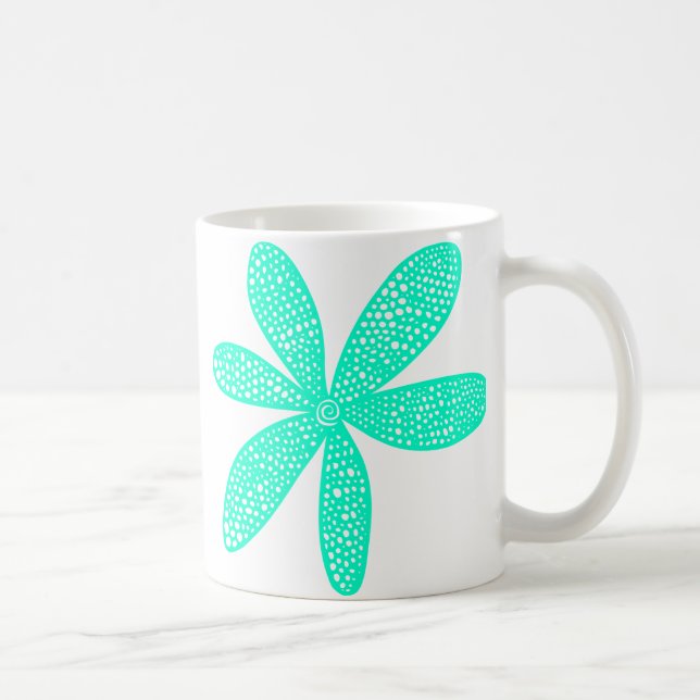 Söt Flower - Turkos Kaffemugg (Höger)