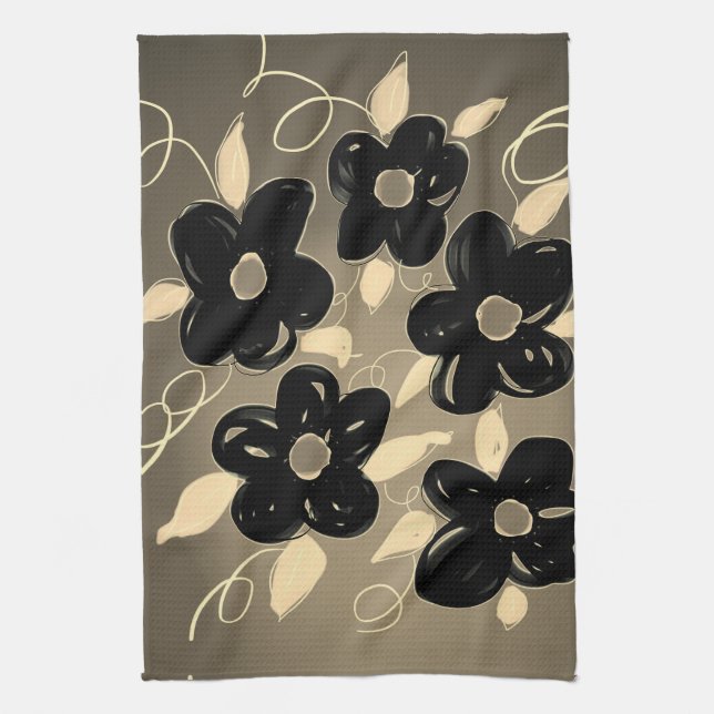 Söt Flowered Print Tea Towel Kökshandduk (Vertikal)