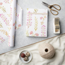 Söt Flowers and Löv Girl Baby Shower Presentpapper