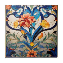Söt Flowers Art Deco Ceramic Tile Kakelplatta