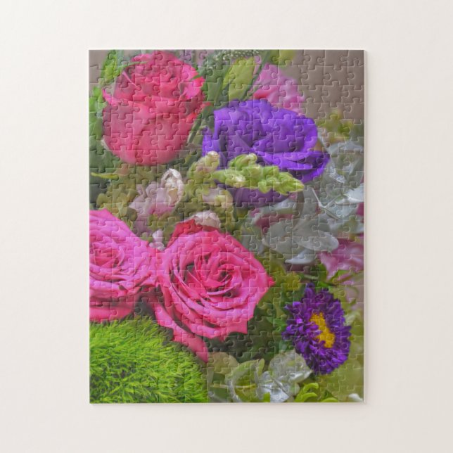 Söt Flowers Blommigt Art Puzzle Pussel (Vertikal)
