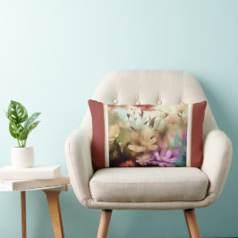 Söt Flowers Blommigt Dekorativ kudde