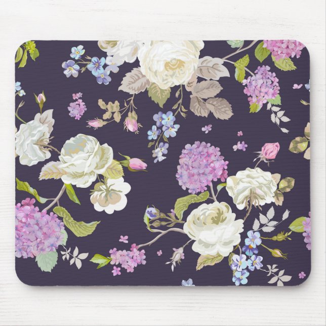 Söt Flowers Blommigt Mouse Pad Musmatta (Framsidan)