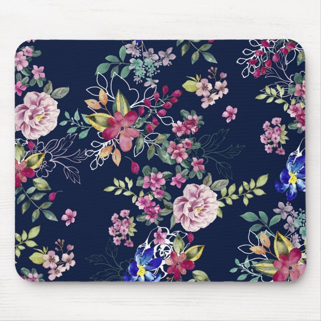 Söt Flowers Blommigt Mouse Pad Musmatta (Framsidan)