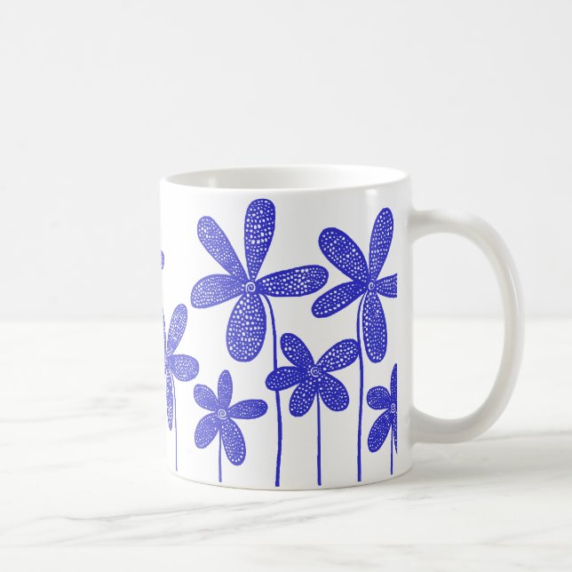 Söt Flowers - Blue Kaffemugg (Höger)