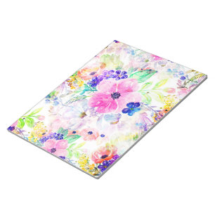 Söt Flowers Boho Blommigt Watercolor Design Anteckningsblock