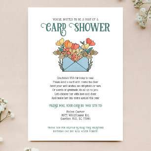 Söt Flowers Card Shower by Mail 75:e Birthday Inbjudningar