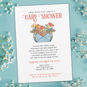 Söt Flowers Card Shower by Mail Birthday Inbjudningar