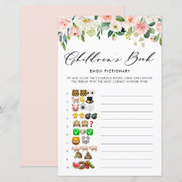 Söt Flowers Emoji Pictionary Baby Shower Game