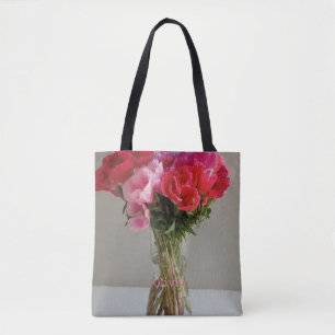 Söt Flowers for Februari Photograph+Custom Name Tygkasse