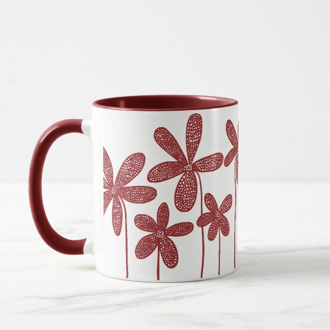 Söt Flowers - Maroon Mugg (Vänster)