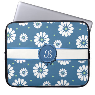 Söt Flowers med Monogram bärbar dator Fodral