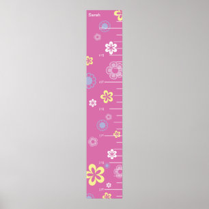Söt Flowers on Rosa Growth Diagram Poster