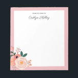 Söt Flowers, Rosa från Personligens skrivbord Anteckningsblock<br><div class="desc">Det här söt anteckningsblocket har moderna blommor i flera färg och din anpassning. Använda mallformuläret för att lägga till texten.</div>