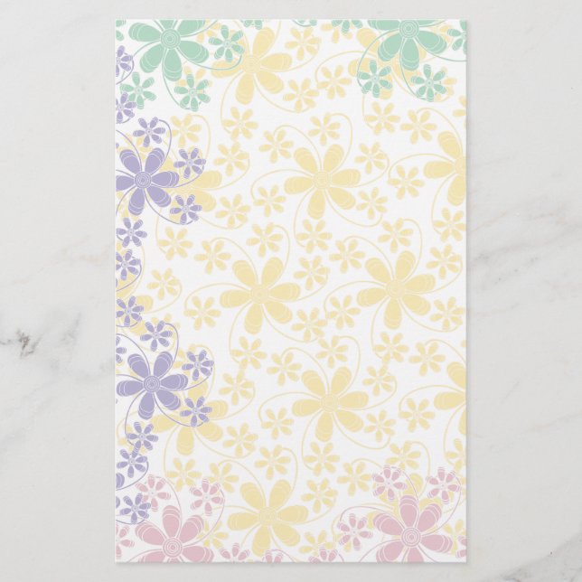 Söt Flowers Stationery-Blommigt Brevpapper (Framsida)