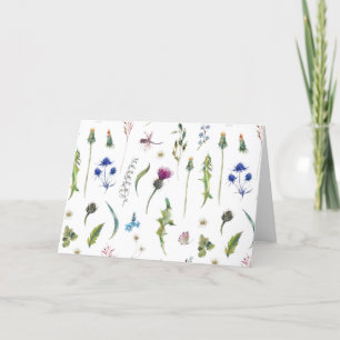Söt Flowers Thistle Dragonfly Design Tack Kort
