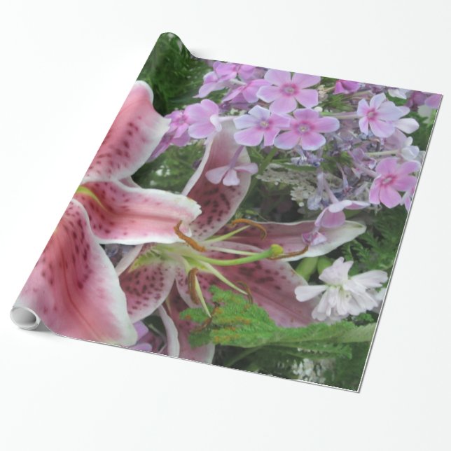 Söt Flowers Wrapping Papper Presentpapper (Utrullad)
