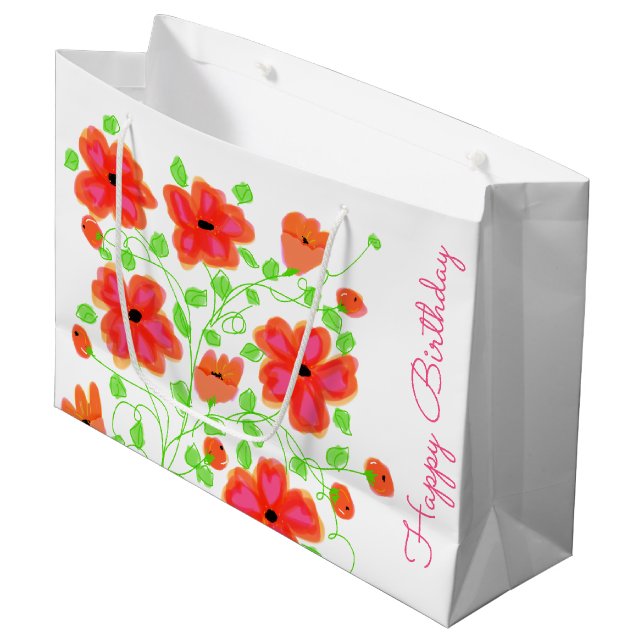 Söt Flowwed Grattis på födelsedagen Gift bag (Framsidan Vinklad)