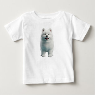 Söt fluffig vit Samoyed hund 3D-illustration T Shirt