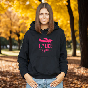 Söt Flyg Som En Tjej Rosa Flygplan Feminint Flyg  T Shirt