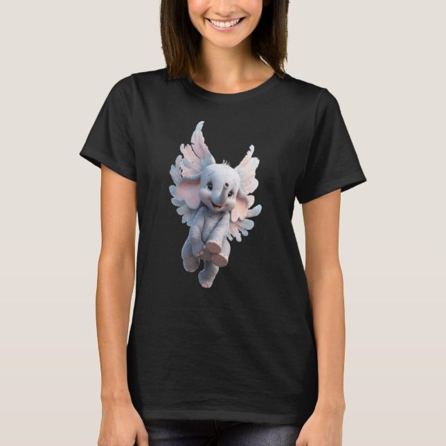 Söt flygande elefant med vingar | Fantasy Baby Ele T Shirt (Framsida)