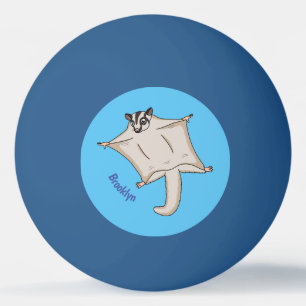 Söt flygande sockersugare kartong illustration pingisboll
