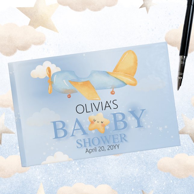 Söt flygplan, moln & stjärna, Baby Shower Gästbok (Skapare uppladdad)