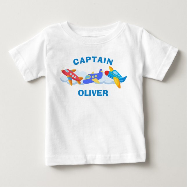 Söt Flygplanskapten Personlig T Shirt (Framsida)
