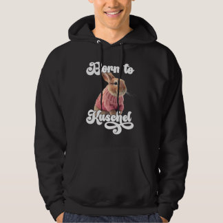 Söt Född till Gullig Kanin Retro Vinter Skid Kanin Hoodie