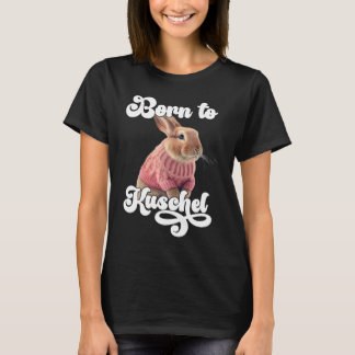 Söt Född till Gullig Kanin Retro Vinter Skid Kanin T Shirt