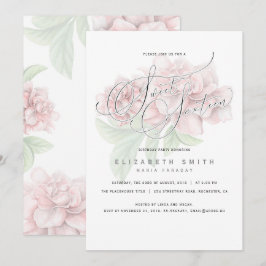 Söt födelsedag 16 för elegant rosa blom- typografi inbjudningar