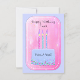 Söt födelsedag med ljus- eller ljuskort