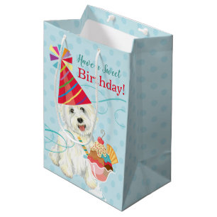 Söt födelsedag Westie Medium Gift Bag