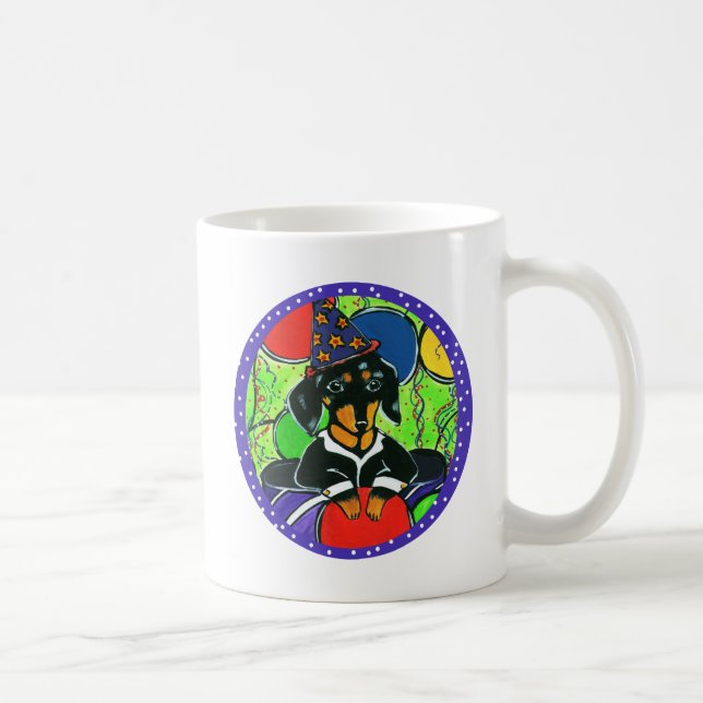 Söt födelsedags dachshund kaffemugg (Höger)