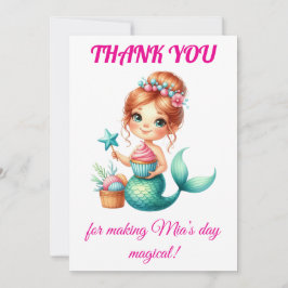 Söt födelsedags-sirens tackkort 🧜‍♀️💖 tack kort