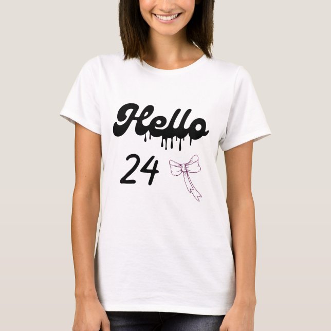 Söt födelsedags-tröja för tjejer – Söt 24 år T Shirt (Framsida)