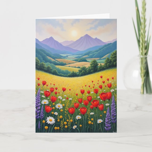 Söt födelsedagsblommig vykort (Framsida)