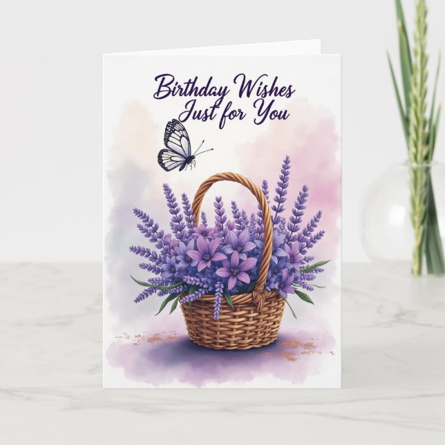 Söt födelsedagsbukett blomsterkort kort (Framsida)
