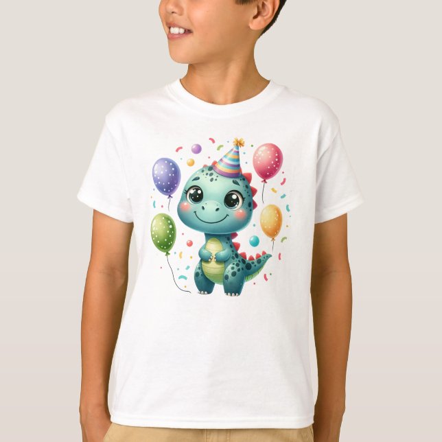 Söt födelsedagsdinosarie t shirt (Framsida)