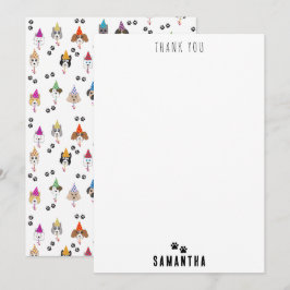 Söt födelsedagsfest för hundar Mönster Tack Kort