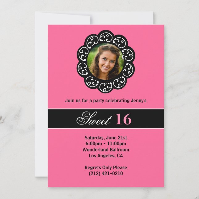 Söt födelsedagsfest inbjudan 16 (Framsida)