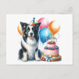 Söt födelsedagsgräns collie vykort