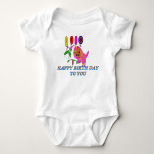 Söt födelsedagskatt bebis bodysuit t shirt