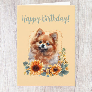 Söt födelsedagskort för Pomeranian hundälskare Kort
