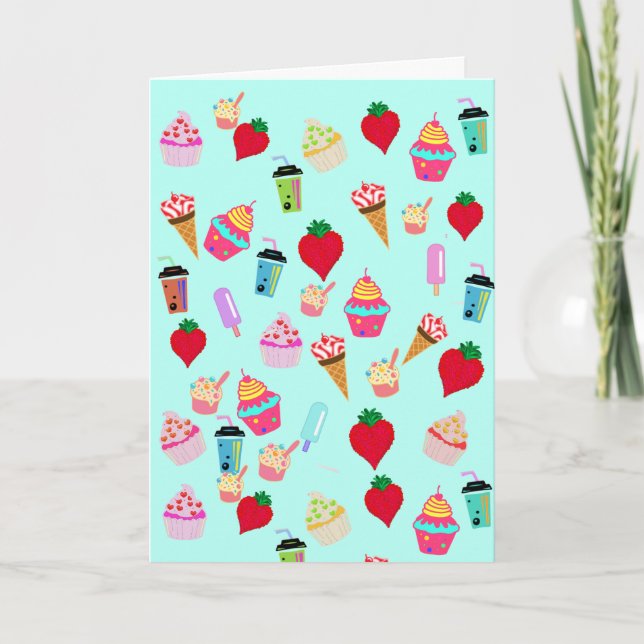 Söt födelsedagskort kort (Framsida)